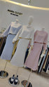 Women Loose Long Sleeves Crop Blouse With A-Line Skirts